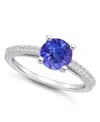 Macy's Tanzanite (1-3/8 Ct. T.w.) And Diamond (1/6 Ct. T.w.) Ring In White Gold