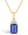 Macy's Tanzanite (1-5/8 Ct. T.w.) And Diamond (1/10 Ct. T.w.) Pendant Necklace In Gold