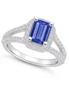 Macy's Tanzanite (1-5/8 Ct. T.w.) And Diamond (1/2 Ct. T.w.) Halo Ring In White Gold
