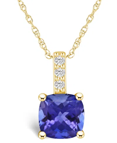 Macy's Tanzanite (2-1/3 Ct. T.w.) And Diamond Accent Pendant Necklace In Gold