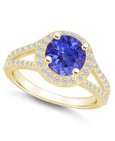 Macy's Tanzanite (2 Ct. T.w.) And Diamond (1/2 Ct. T.w.) Halo Ring In Gold