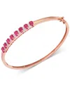 Macy's Tanzanite (3-1/8 Ct. T.w.) & Diamond (1/8 Ct. T.w.) Bangle Bracelet In 14k Gold Over Sterling Silver