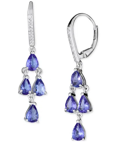 Macy's Tanzanite (3 Ct. T.w.) & White Sapphire (1/10 Ct. T.w.) In Sterling Silver, Also In Emerald, Ruby Or In Purple