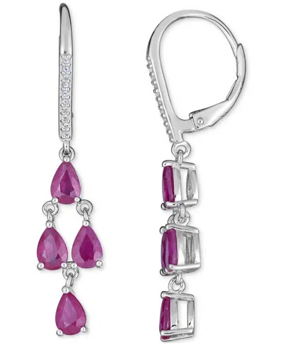 Macy's Tanzanite (3 Ct. T.w.) & White Sapphire (1/10 Ct. T.w.) In Sterling Silver, Also In Emerald, Ruby Or In Red