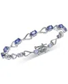 Macy's Tanzanite Heart Link Bracelet (10-3/4 Ct. T.w.) In Sterling Silver