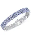 Macy's Tanzanite Oval-cut Triple Row Bracelet (17-3/8 Ct. T.w.) In Sterling Silver (also Available In Perid In Blue