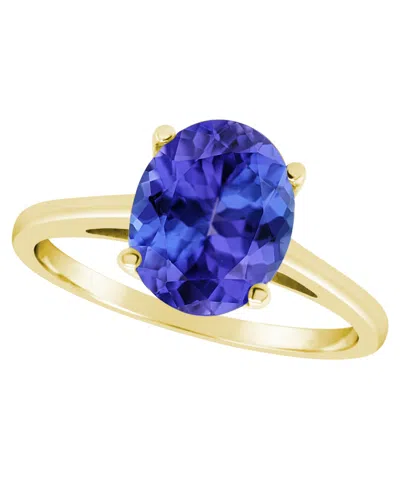 Macy's Tanzanite Ring (3-1/6 Ct. T.w.) In 14k Yellow Gold (also In 14k White Gold) In Blue