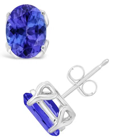 Macy's Tanzanite Stud Earrings (2-5/8 Ct. T.w.) In 14k Yellow Gold (also In 14k White Gold) In Blue