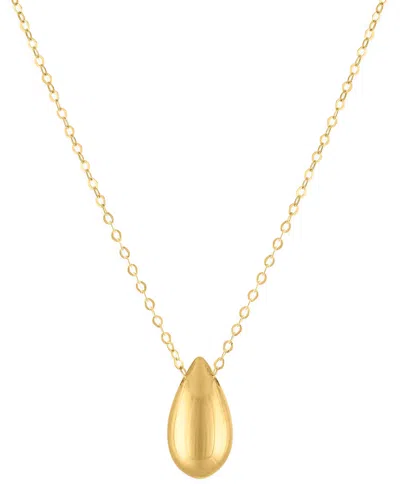 Macy's Teardrop Pendant Necklace In 10k Yellow Gold