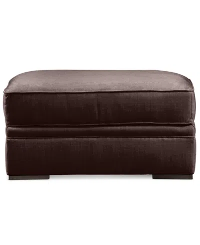 Macy's Teddie 32" Plush Fabric Ottoman In Brown