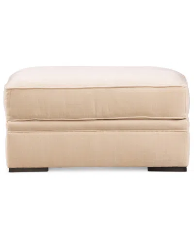Macy's Teddie 32" Plush Fabric Ottoman In Neutral