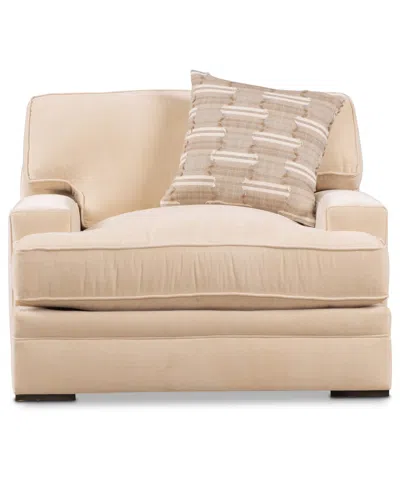 Macy's Teddie 46" Fabric Arm Chair In Neutral