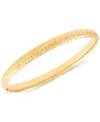 Macy's Textured Bangle Bracelet In 10k Gold, White Gold And Rose Gold In Yellow Gold