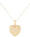 Macy's Textured Heart 18" Pendant Necklace In 10k Two-tone Gold In Two-tone