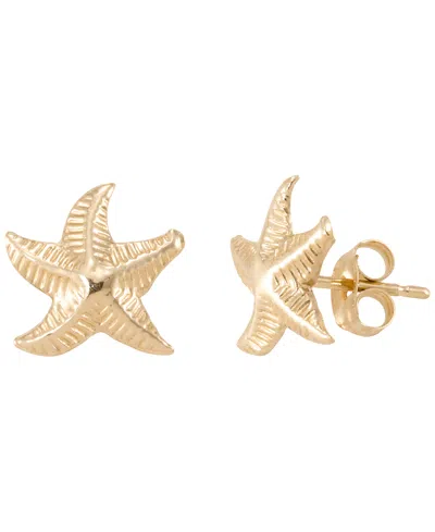 Macy's Textured Starfish Studs In 14k Yellow Gold
