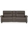 Macy's Thandler 3-pc. Leather Sofa With 2 Power Recliners And 1 Storage Console, Exclusively At  In Brown