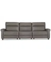 Macy's Thandler 3-pc. Leather Sofa With 3 Power Recliners, Exclusively At