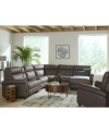 Macy's Thandler Zero Gravity Leather Sectional Collection Created For Macys