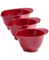Macy's The Cellar Melamine Batter Bowls, Set Of 3, Exclusively At  In Red