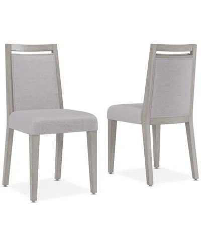 Macy's Tivie 2 Pc Wood Dining Chair Set, Created For  In Stone