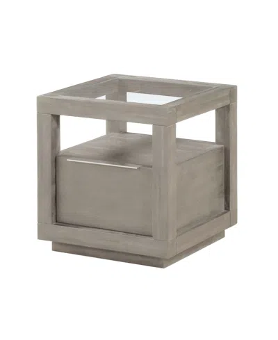 Macy's Tivie 22" Wood End Table In Gray
