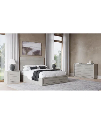 Macy's Tivie 3pc Bedroom Set (full Storage Bed + Dresser + Nightstand), Created For  In Gray