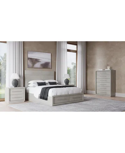 Macy's Tivie 3pc Bedroom Set (king Storage Bed + Chest + Nightstand), Created For  In Gray
