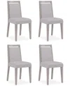Macy's Tivie 4 Pc Wood Dining Chair Set, Created For  In Gray