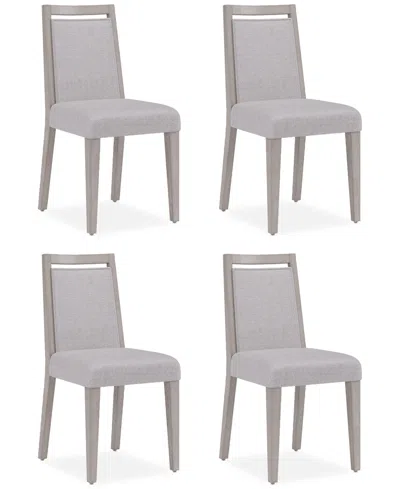 Macy's Tivie 4 Pc Wood Dining Chair Set, Created For  In Gray