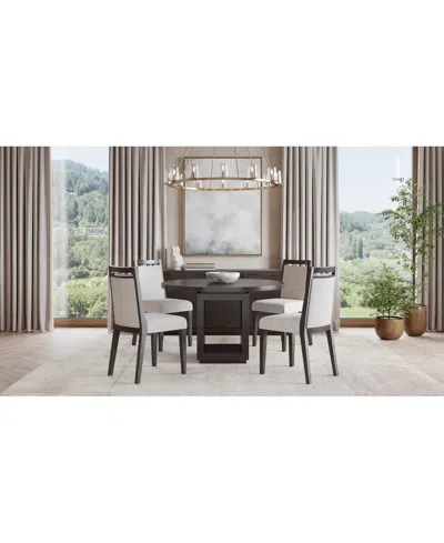 Macy's Tivie 5 Pc Dining Set (round Table + 4 Dining Chairs), Created For  In Brown