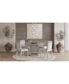 Macy's Tivie 5 Pc Dining Set (round Table + 4 Dining Chairs), Created For  In Stone