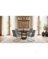 Macy's Tivie 5-pc. Dining Set (round Table & 4 Metal Dining Chairs) In Gray