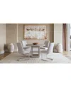 Macy's Tivie 5-pc. Dining Set (round Table & 4 Metal Dining Chairs) In White