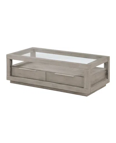 Macy's Tivie 54" Wood Coffee Table In Gray