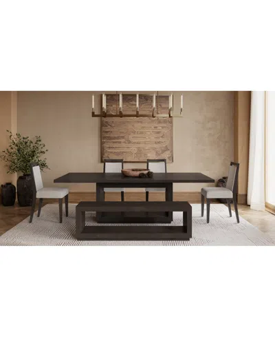 Macy's Tivie 6-pc. Dining Set (rectangular Table, 4 Wood Dining Chairs & Bench) In White