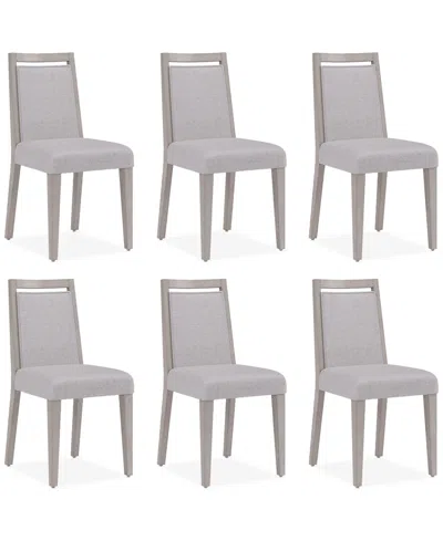 Macy's Tivie 6 Pc Wood Dining Chair Set, Created For  In Stone
