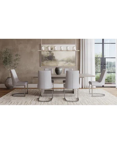 Macy's Tivie 7 Pc Dining Set (rectangular Table + 6 Dining Chairs), Created For  In Gray