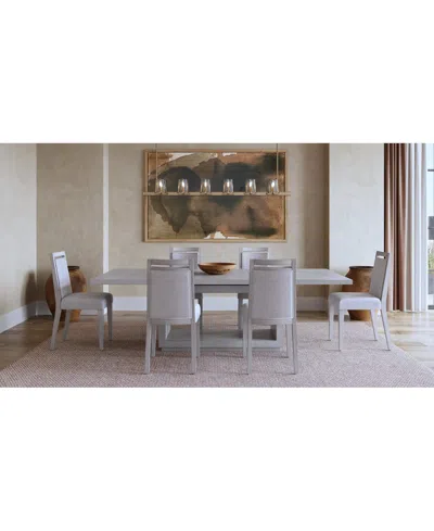 Macy's Tivie 7-pc. Dining Set (rectangular Table & 6 Wood Dining Chairs) In Gray