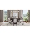 Macy's Tivie 7 Pc Dining Set (round Table + 6 Dining Chairs), Created For  In Brown