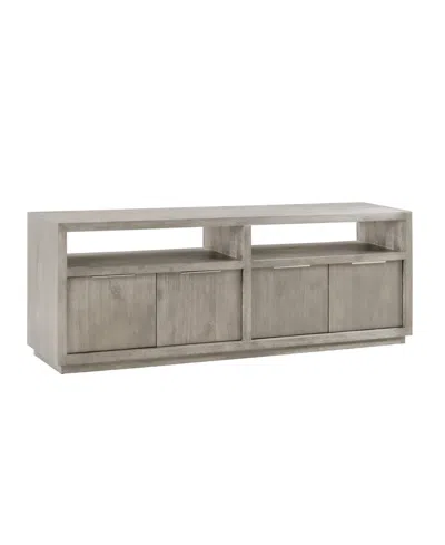Macy's Tivie 74" Wood Entertainment Console In Gray
