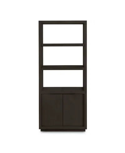 Macy's Tivie 74" Wood Floating Base Bookshelf In Brown