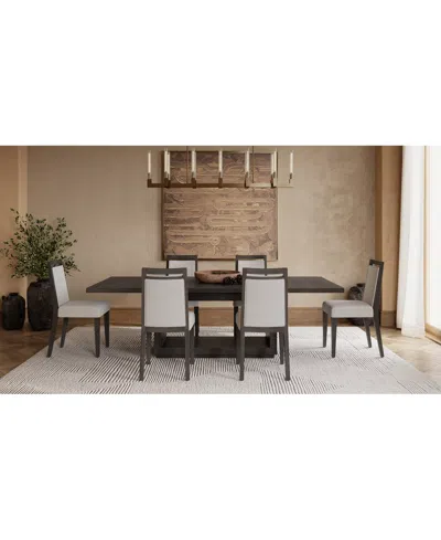 Macy's Tivie 7-pc. Dining Set (rectangular Table & 6 Wood Dining Chairs) In Brown