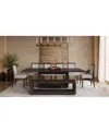 Macy's Tivie 8-pc. Dining Set (rectangular Table, 6 Wood Dining Chairs & Bench) In Black