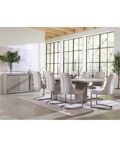 Macy's Tivie 9 Pc Dining Set (rectangular Table + 8 Dining Chairs), Created For  In Gray