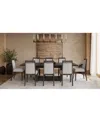 Macy's Tivie 9-pc. Dining Set (rectangular Table & 8 Wood Dining Chairs) In Multi