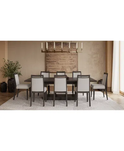 Macy's Tivie 9-pc. Dining Set (rectangular Table & 8 Wood Dining Chairs) In Multi