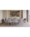 Macy's Tivie 9-pc. Dining Set (rectangular Table & 8 Wood Dining Chairs) In Gray