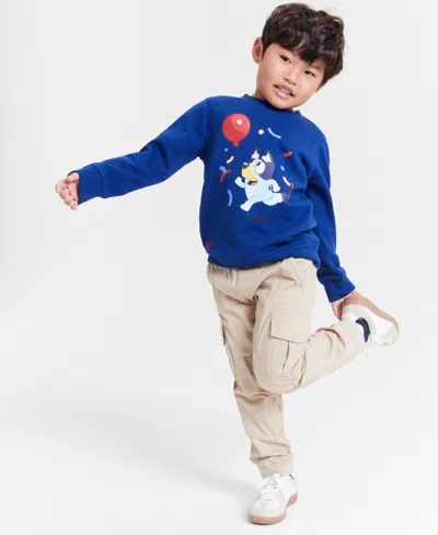 Macy's Toddler & Little Kids Bluey Crewneck Sweatshirt, Created For  In Navy