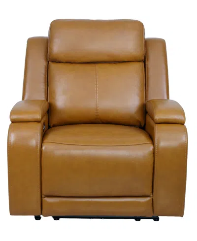 Macy's Tolin Leather 41" Power Motion Zero Gravity Recliner In Brown