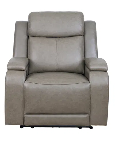 Macy's Tolin Leather 41" Power Motion Zero Gravity Recliner In Gray